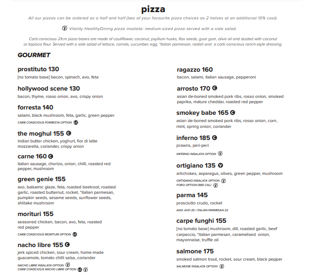 Col’Cacchio Pizzeria Pizza Menu