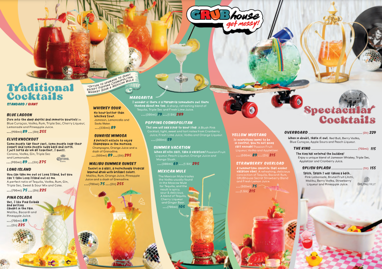 Grubhouse Drinks Menu 