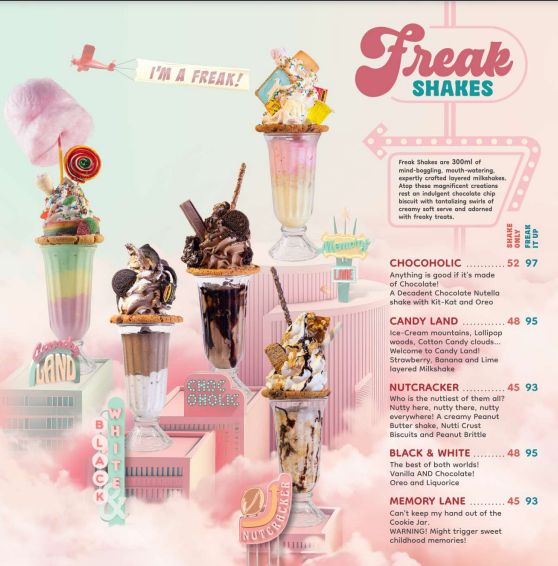 Grubhouse Milkshakes Menu 