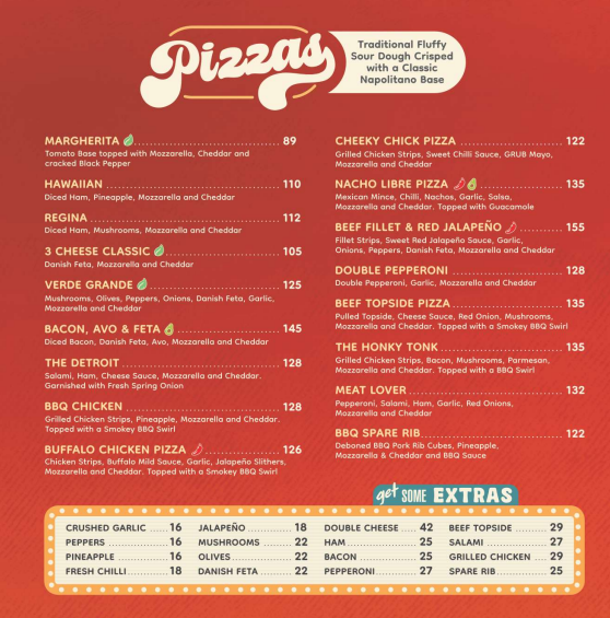 Grubhouse Pizza Menu 