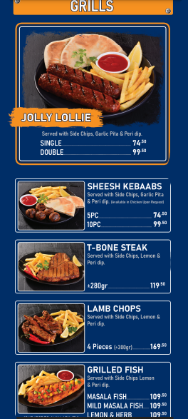 Jolly Grubber Grills Menu