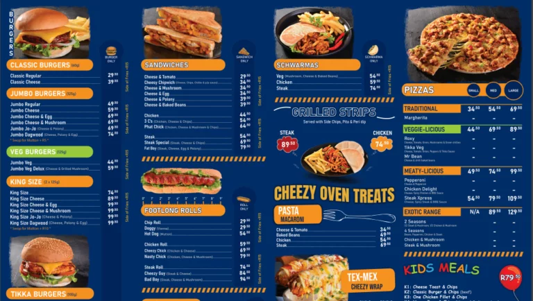 Jolly Grubber Menu With Updated Prices in South Africa