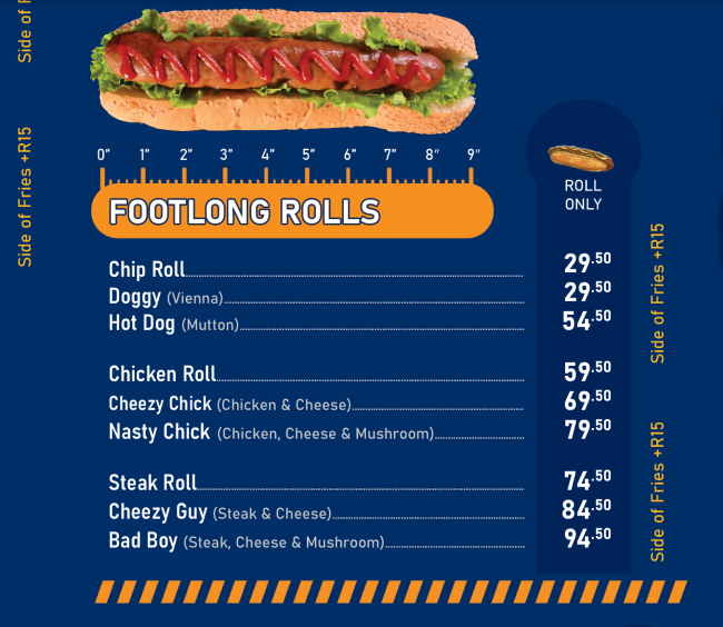 Jolly Grubber Rolls Menu