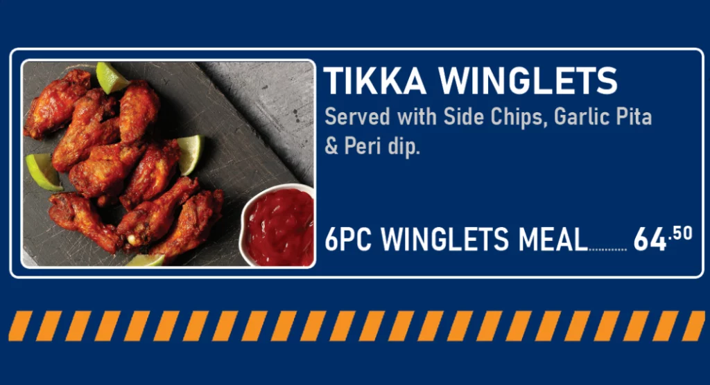 Jolly Grubber Tikka Winglets Menu