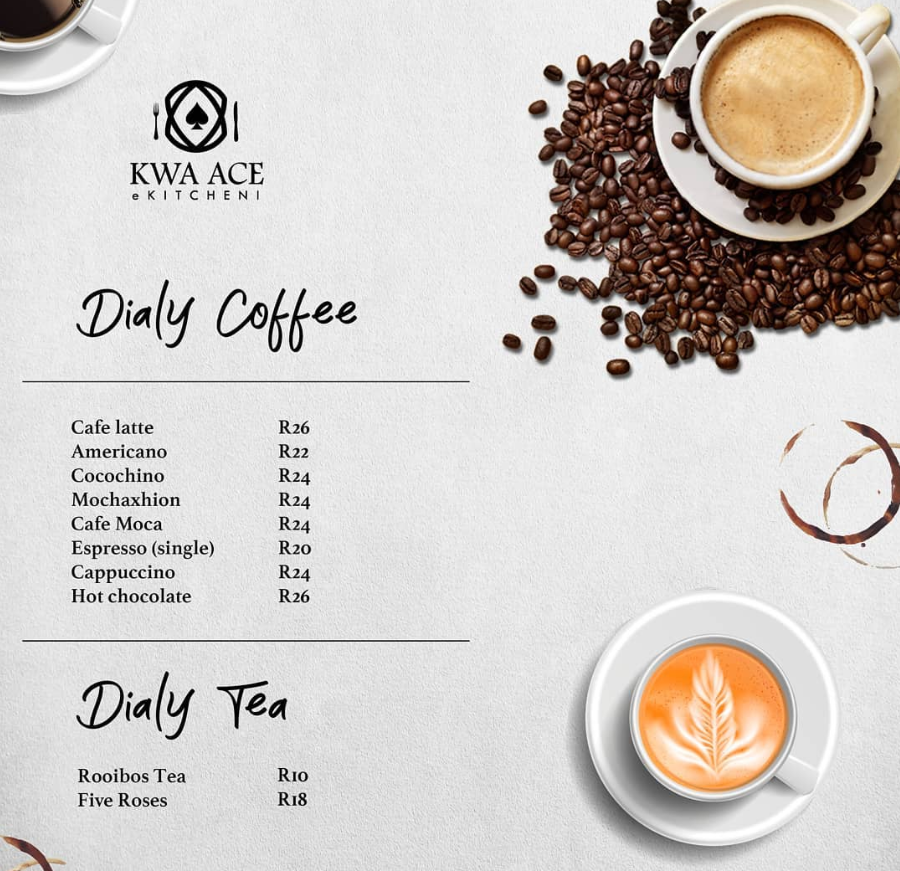 Kwa Ace Kitchen Menu Coffee