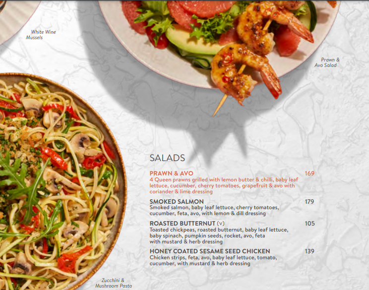 News Cafe Boksburg Menu South Africa SALADS