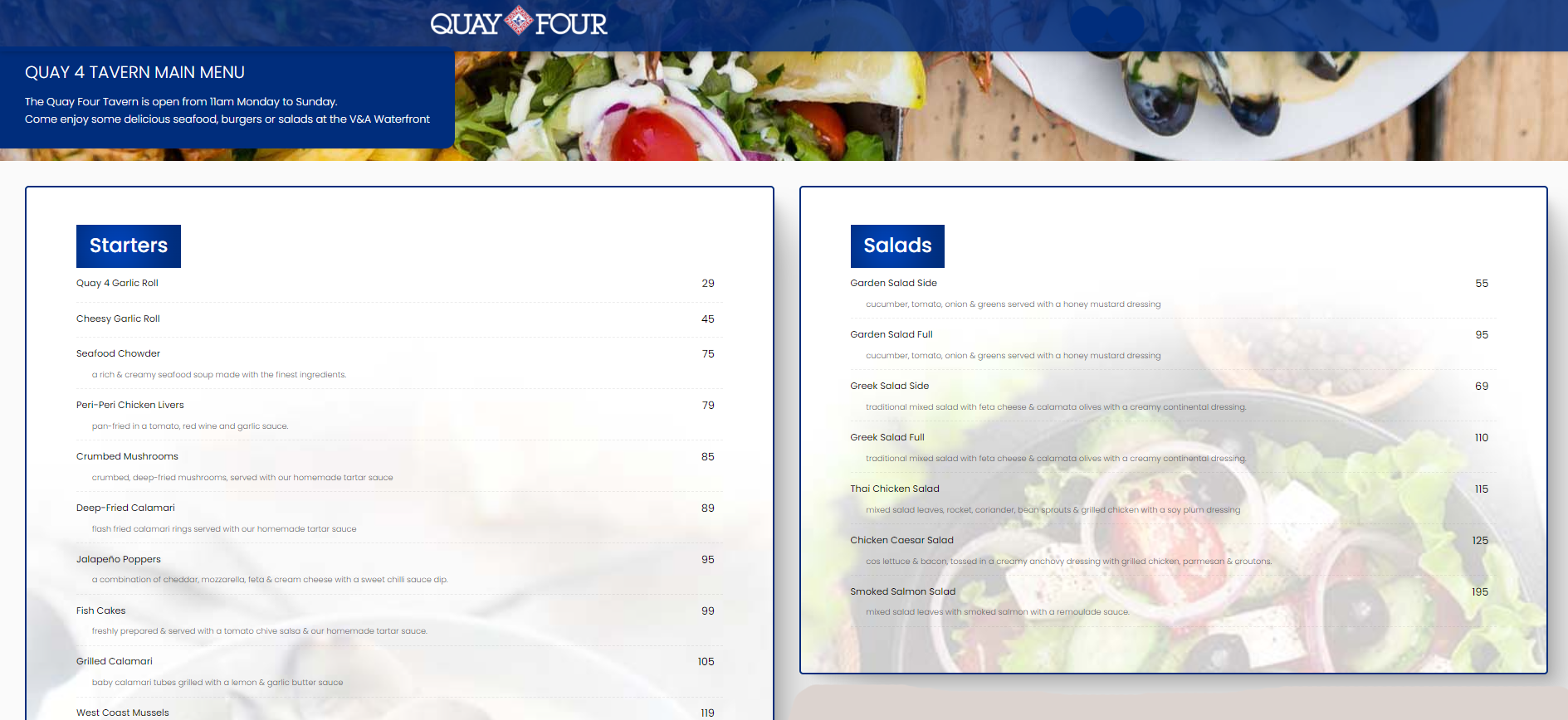 Quay Four Restaurant Menu Prices 2025: SA's Latest Update