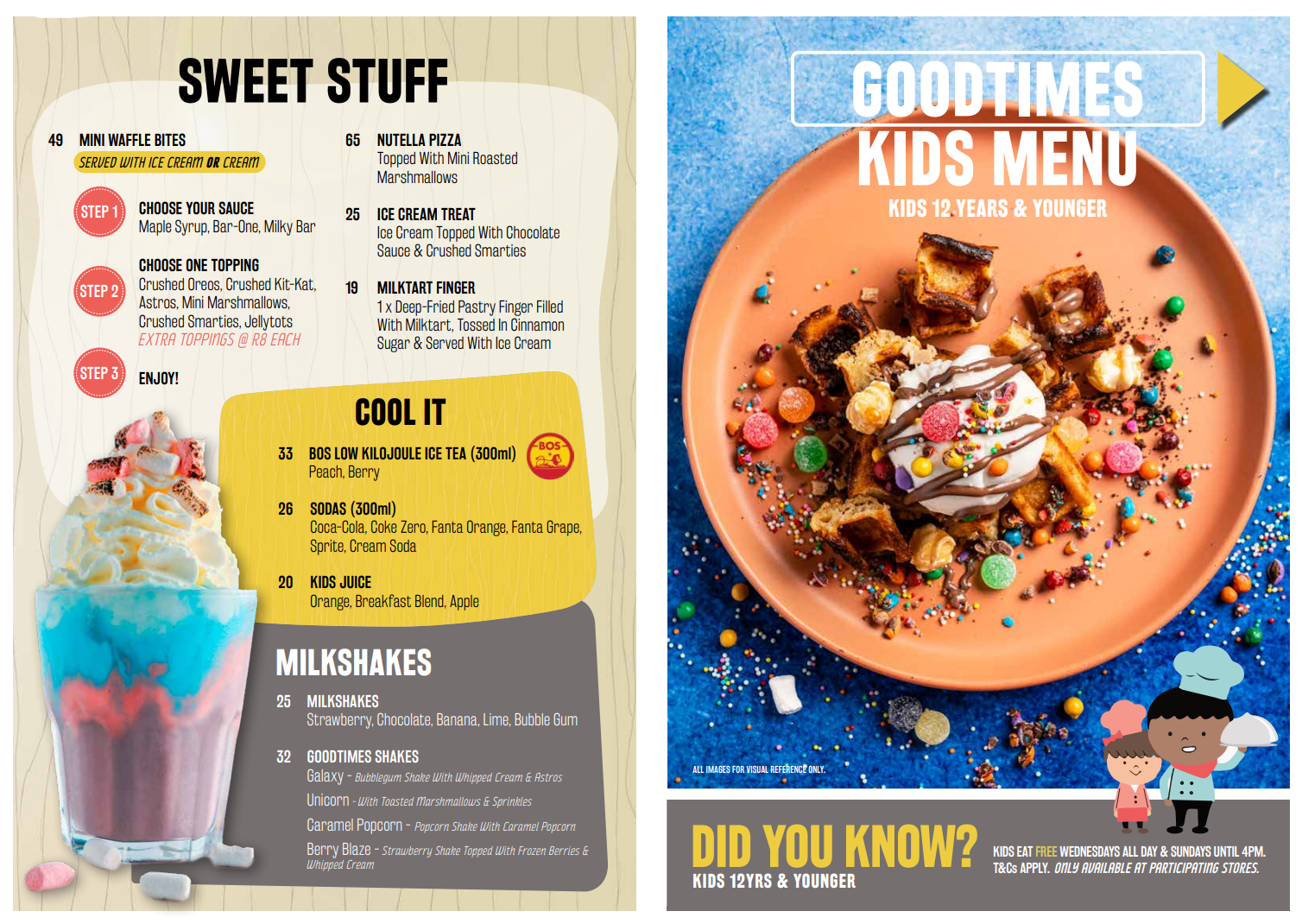 Bossa Tyger Falls Bossa Kids Menu