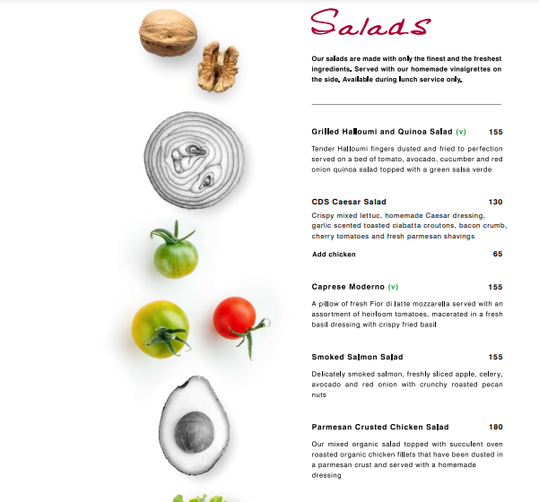 Cafe Del Sol Salads Menu