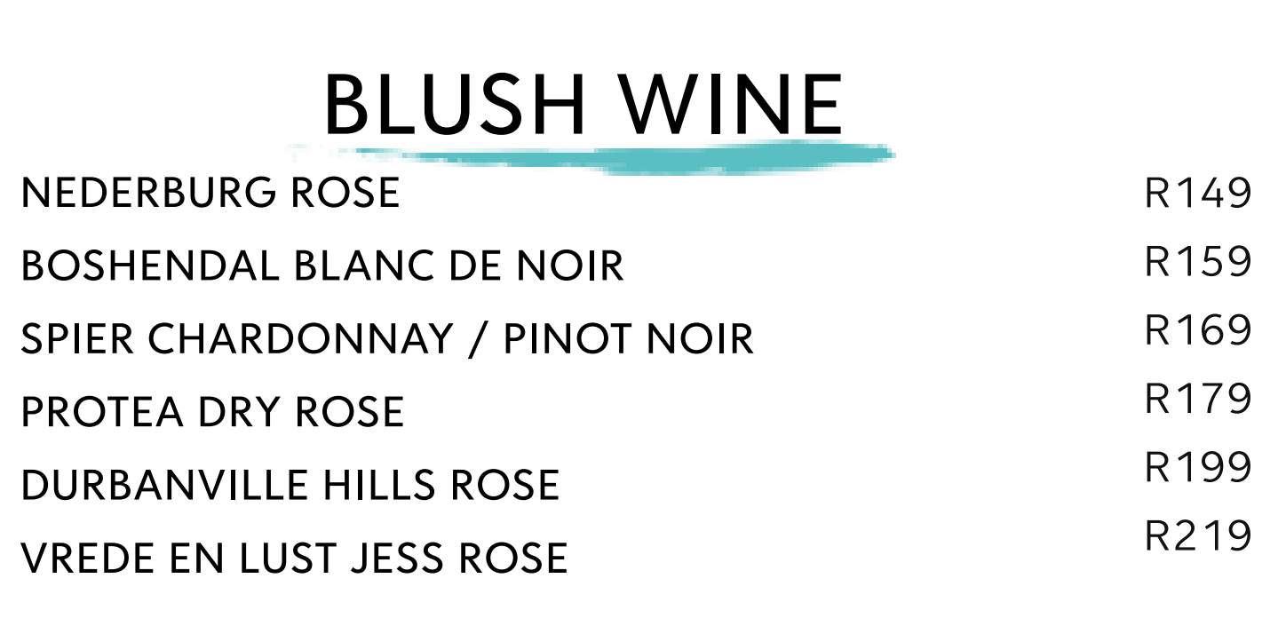 Hyto Tyto Blush Wine Menu