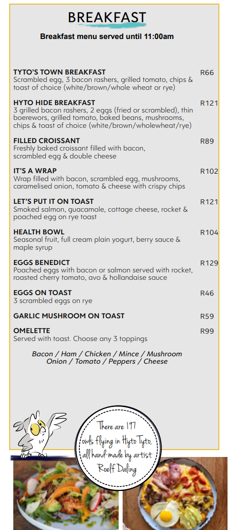 Hyto Tyto Breakfast Menu