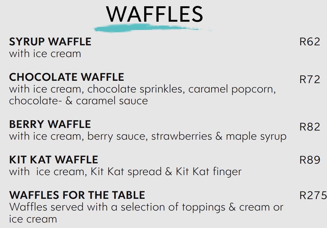 Hyto Tyto Waffles Menu