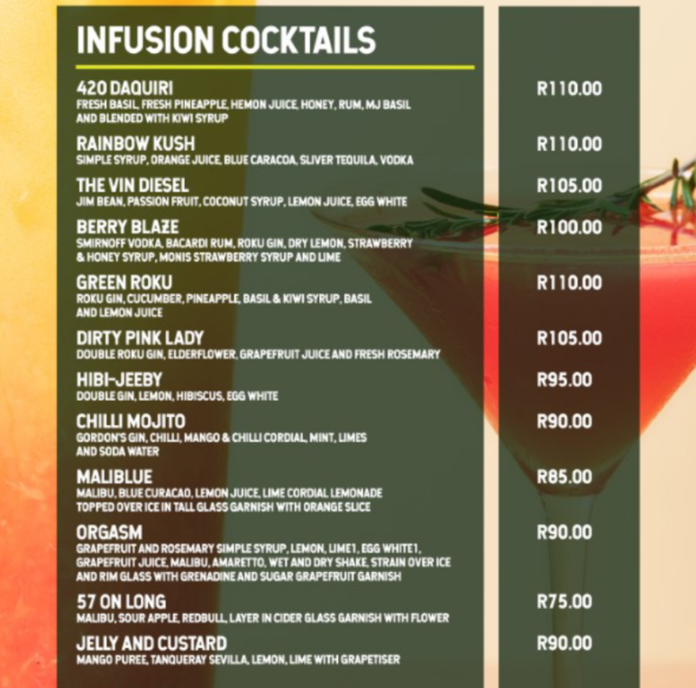 Infusion On Long Infusion Cocktails Menu 