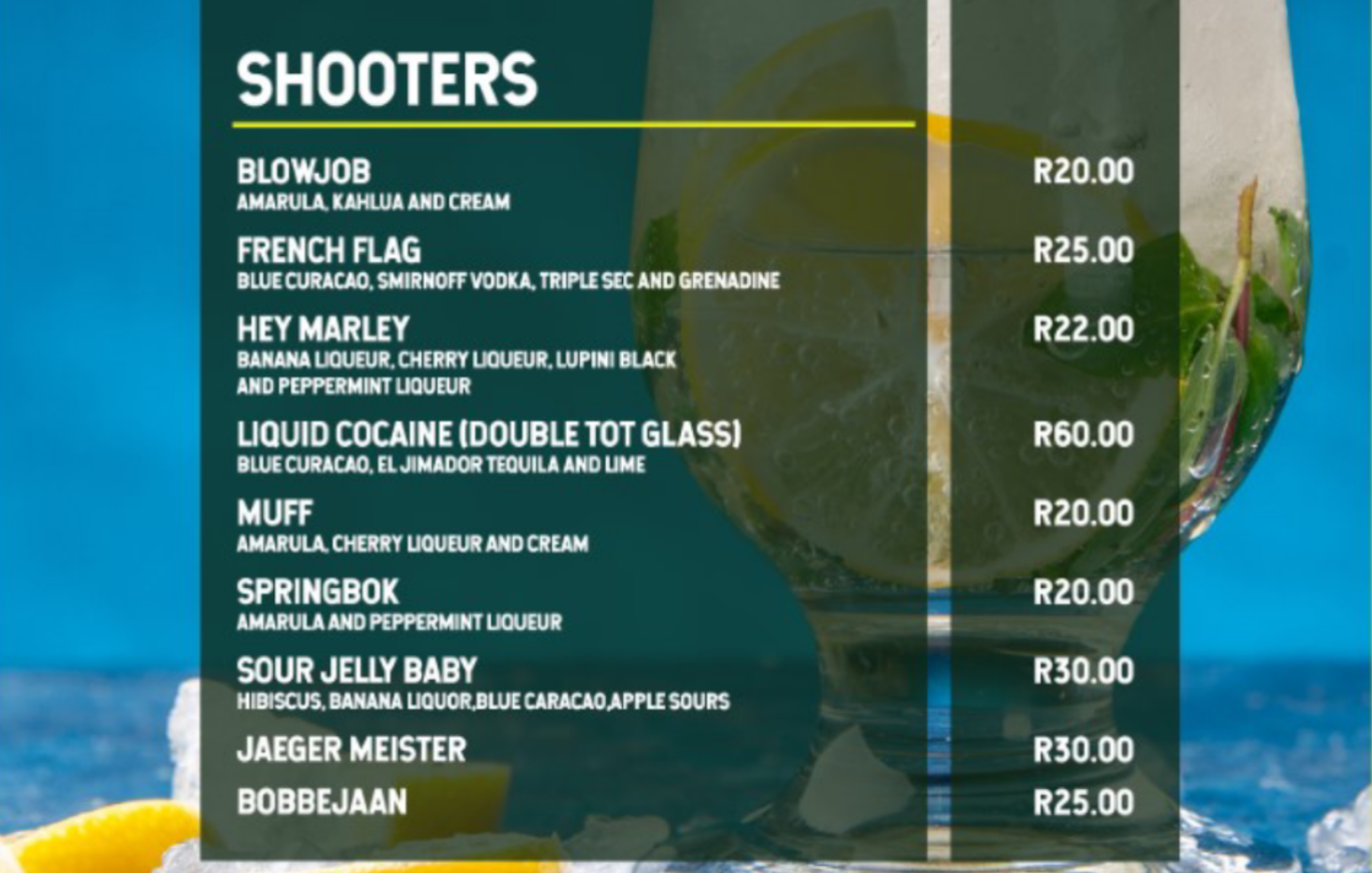 Infusion On Long Shooters Menu 