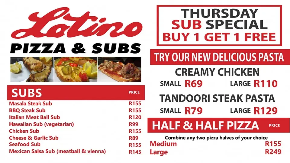 Latinos Menu South Africa