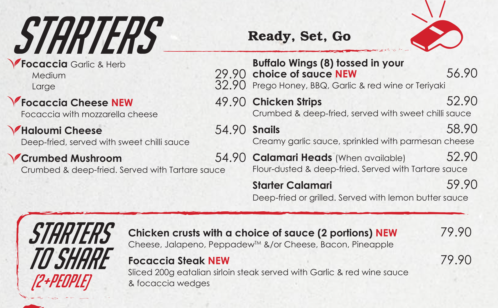 Mimmos Starters Menu