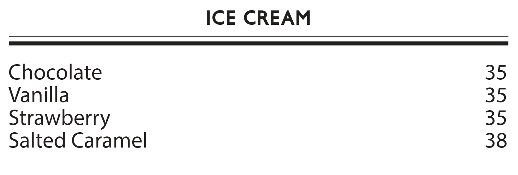 The Blockman Ice Cream Menu 