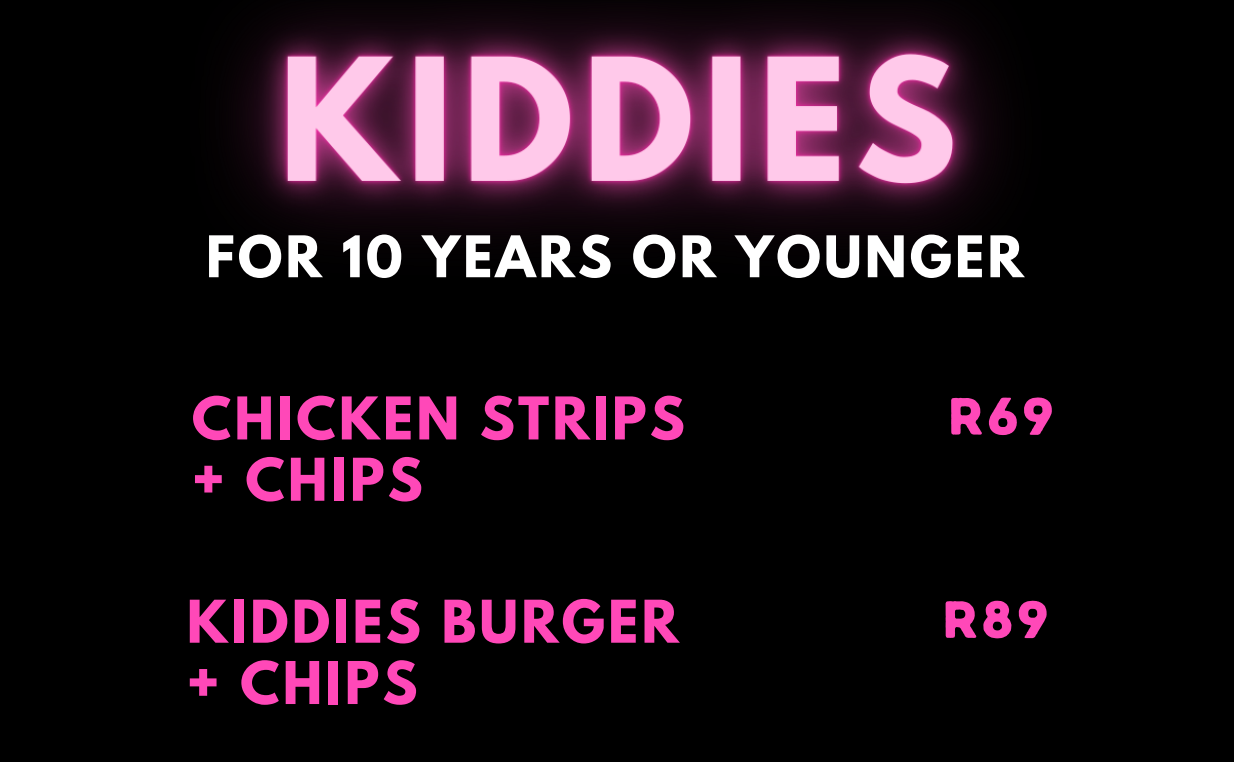 The Shed Kiddies Menu