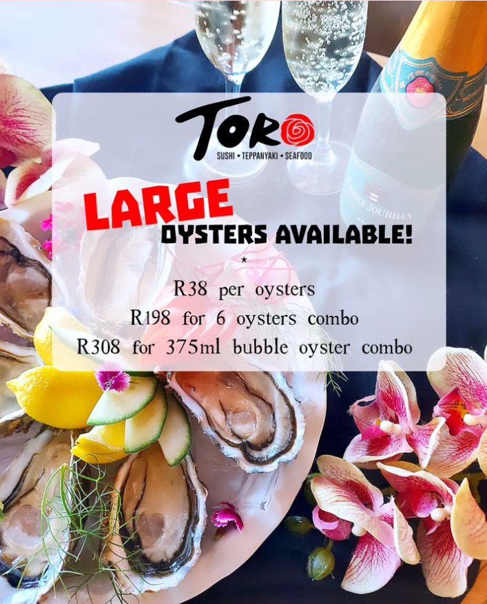 Toro Sushi, Teppanyaki & Seafood Menu South Africa