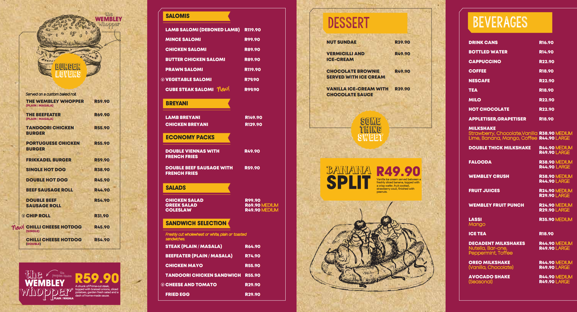 Wembley Roadhouse Menu South Africa