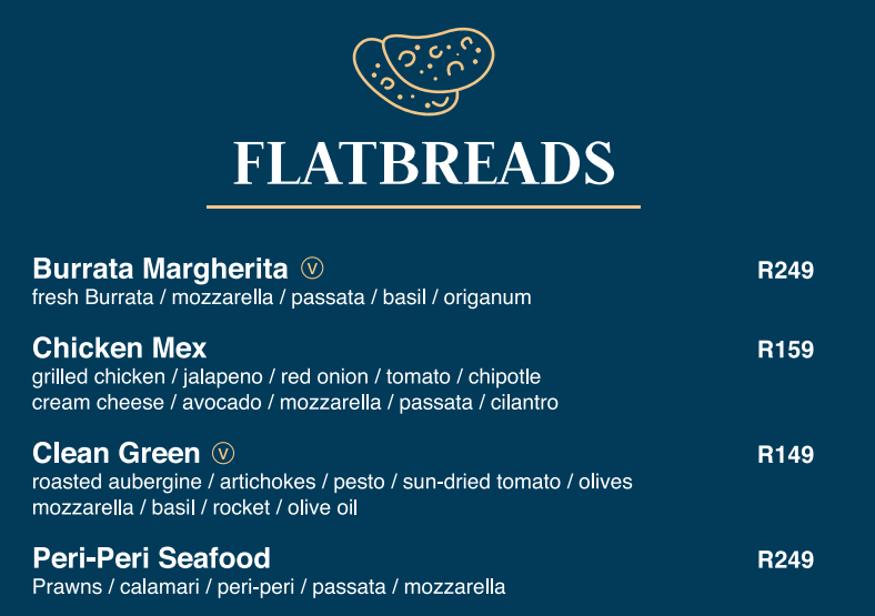 Cilantros Flatbreads Menu 