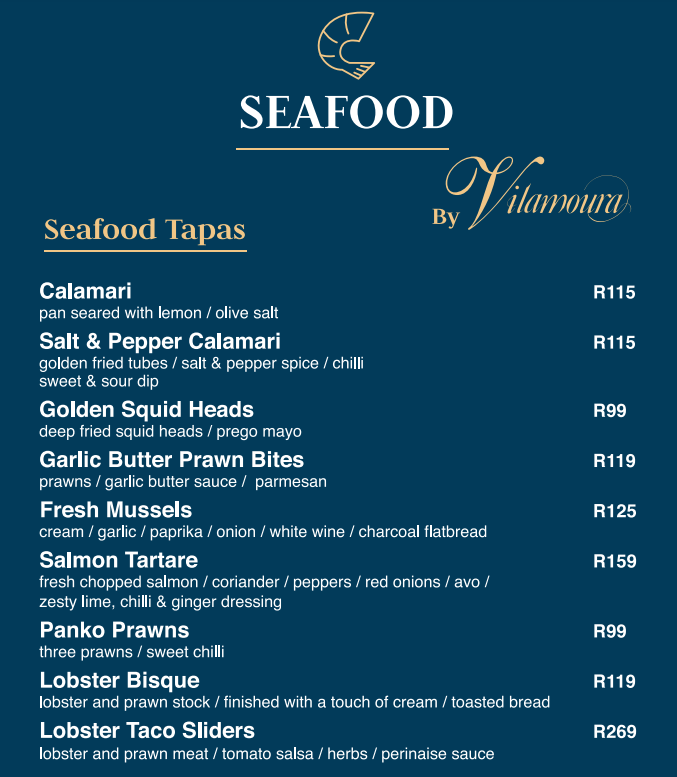 Cilantros Seafood Tapas Menu 