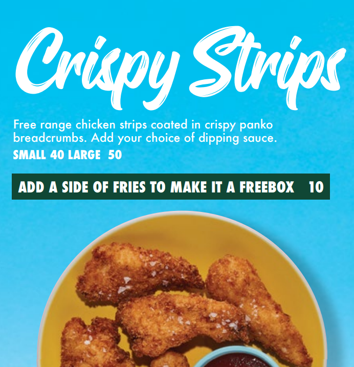 Free Bird Crispy Strips Menu