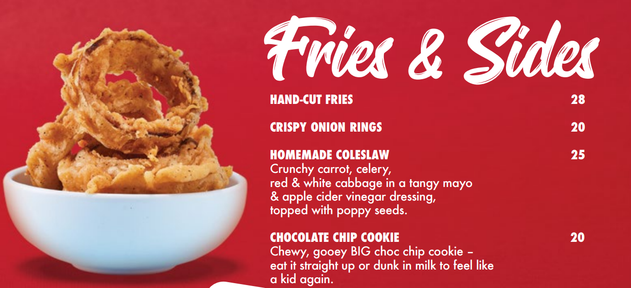 Free Bird Fries & Sides Menu