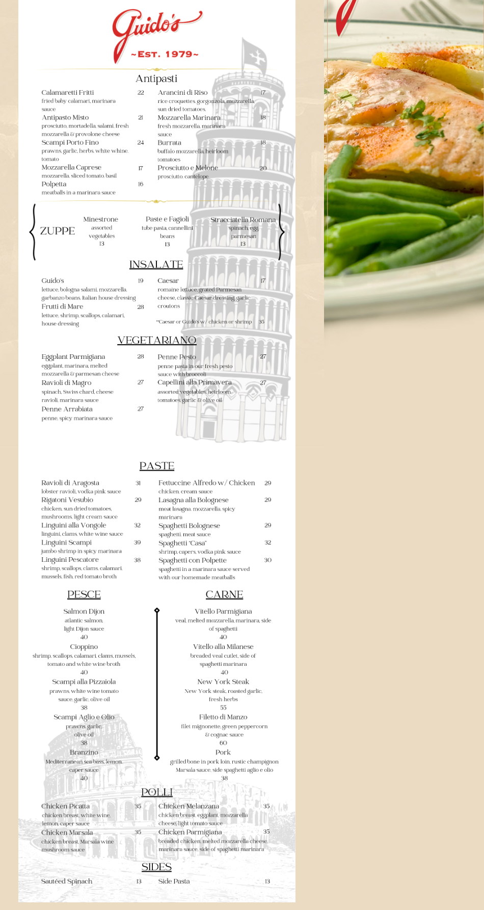 Guidos Menu